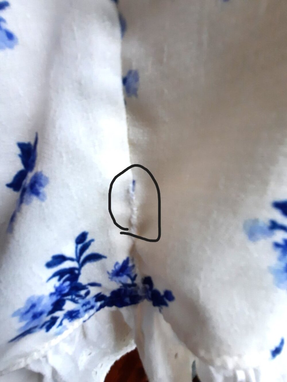 Blue Floral Lace Trim Cami – Cottagecore / Coquette Style.  Has flaw. - Picture 8 of 8